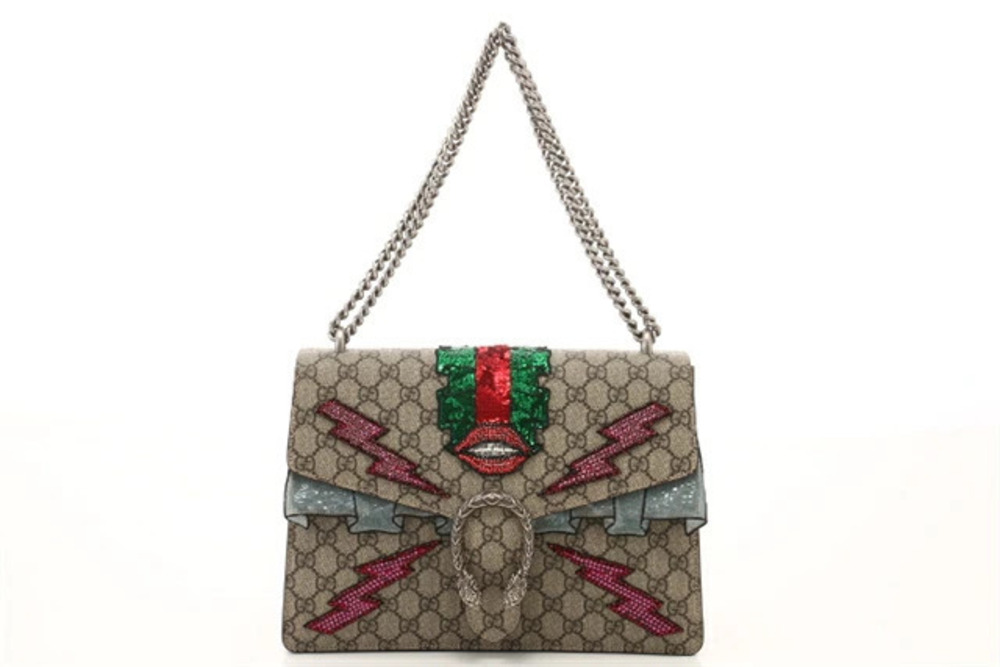 Gucci Dionysus Shoulder Sequins Bag Black